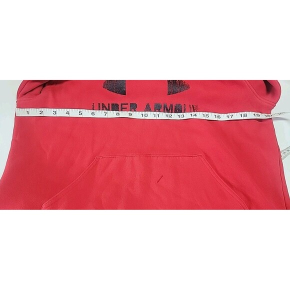 Under Armour Hoodie Sweater Youth Boys Large Red Loose Fit Flaws‎ - Picture 9 of 10